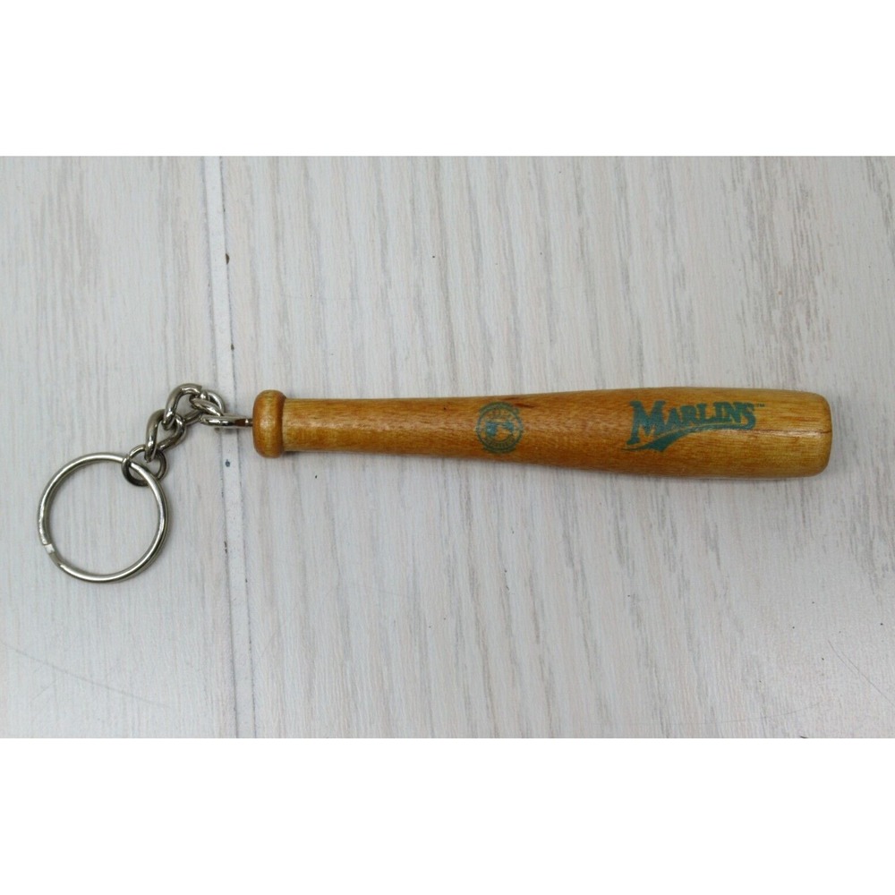 MLB mini wooden baseball bat keychain Miami Florida Marlins
